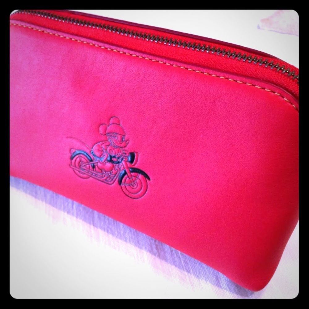Coach Red Mickey leather cosmetic bag F59820